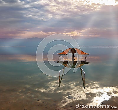 Incredible optical effects at the Dead Sea Stock Photo
