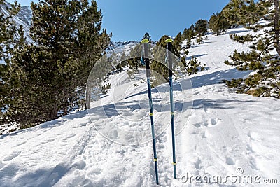 Incredible sunny day in winter in the Pyrenees in Andorra Stock Photo