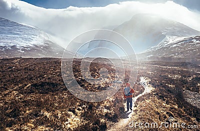 Incredible view to the Ben Nevis mount - is the highest mountain Stock Photo