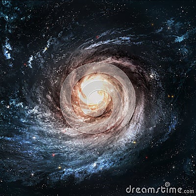 Incredibly beautiful spiral galaxy somewhere in Stock Photo
