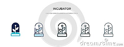 Incubator icon in different style vector illustration. two colored and black incubator vector icons designed in filled, outline, Vector Illustration