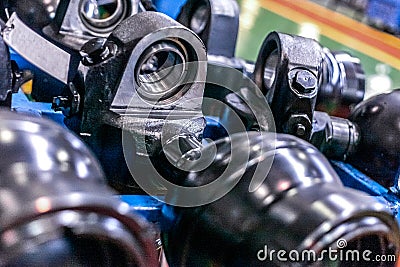 Indastrial engineering plant production details close up Stock Photo