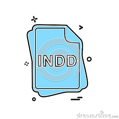 INDD file type icon design vector Vector Illustration