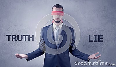 Indecisive covered businessman decree Stock Photo