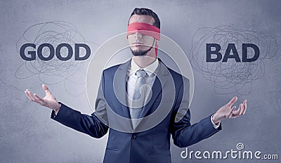 Indecisive covered businessman decree Stock Photo