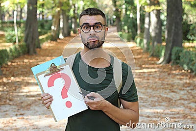 Indecisive male with a major doubt Stock Photo