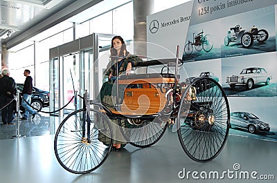 Indefinite vintage car on Mercedes-Benz's stage Editorial Stock Photo