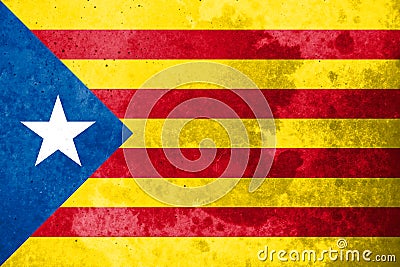 Independence Catalonia Flag on stone texture background. Stock Photo