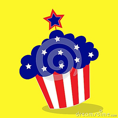independence day cupcake blue 07 Vector Illustration