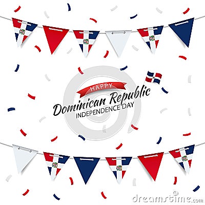 Independence Day in the Dominican Republic Cartoon Illustration