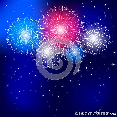 Independence day fireworks Vector Illustration