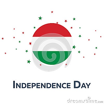 Independence day of Hungary. Patriotic Banner. Vector illustration. Cartoon Illustration