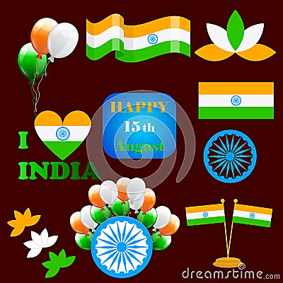 Independence Day India creative vector illustration in national flag colour Vector Illustration