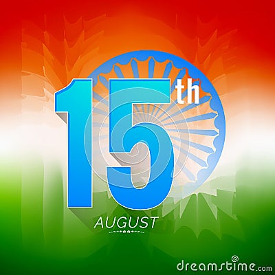 Independence Day of INDIA or 15th of August Vector Illustration