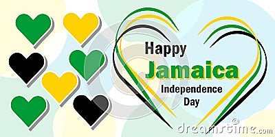 Independence Day of Jamaica is an annual holiday celebrated on August 6th. Vector poster, all elements are isolated Vector Illustration