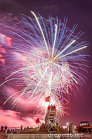 Independence Day Jovia Financial Credit Union Fireworks Spectacular at Jones Beach State Park Editorial Stock Photo