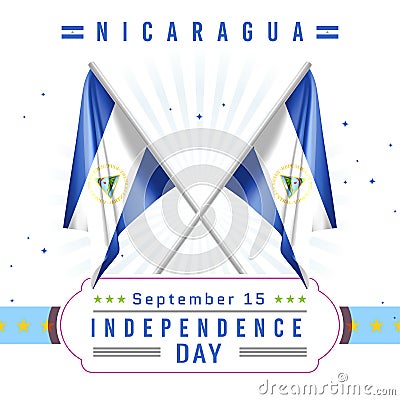 Independence Day of Nicaragua with Flag Stock Photo