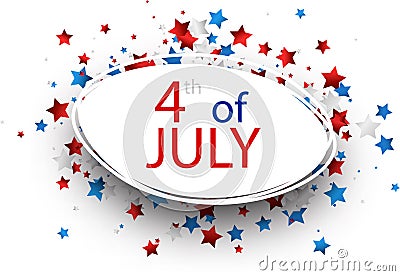 Independence Day oval background. Vector Illustration