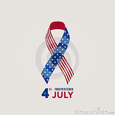 Independence Day ribbon Vector Illustration