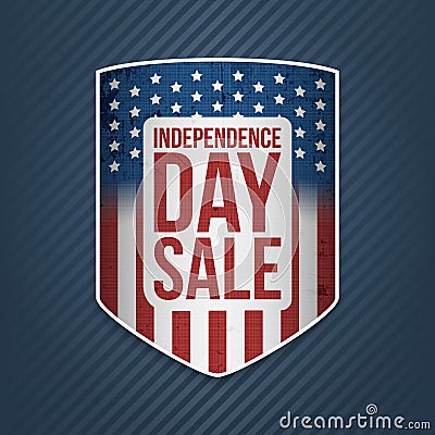 Independence Day Sale USA realistic Banner Vector Illustration