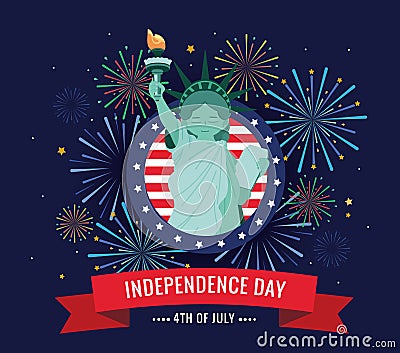 independence day 4th july card Vector Illustration