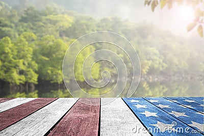 Celebrate independence day usa flag on table top Stock Photo