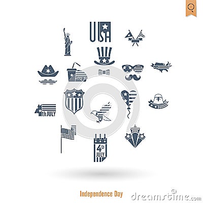 Independence Day of the United States Vector Illustration