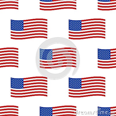 Independence day USA flags seamless pattern United States american symbol freedom national sign vector illustration Vector Illustration