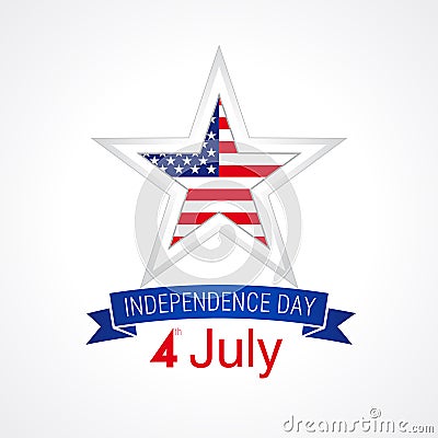Independence day USA vector card. Vector Illustration