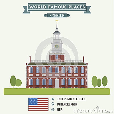 Independence Hall, Philadelphia Vector Illustration