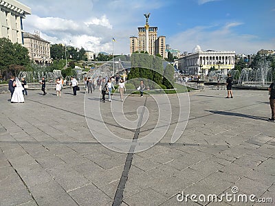 Independence Maydan, central square of Kyiv Editorial Stock Photo