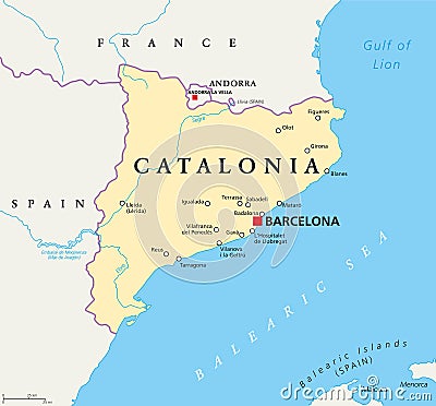 Independent Catalonia political map Vector Illustration