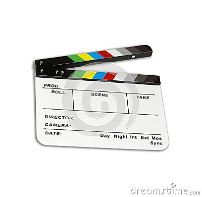 Independent movie clapper board - color checker - Stock Photo