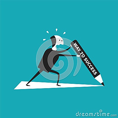 Independent way to success vector concept in flat cartoon style Vector Illustration