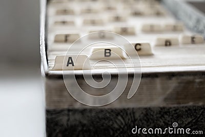 Index Cards for Business School Home Organization Stock Photo