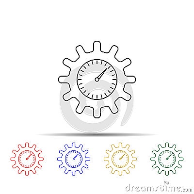 index in gear multi color style icon. Simple thin line, outline vector of measure icons for ui and ux, website or mobile Stock Photo