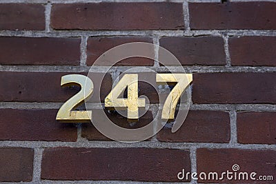 Index with the number 247 on the facade Stock Photo