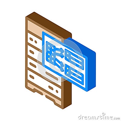 indexing data database isometric icon vector illustration Vector Illustration