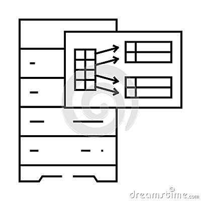 indexing data database line icon vector illustration Vector Illustration