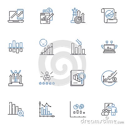 Indexing line icons collection. Keywords, Search, Cataloging, Categorization, Ranking, Sorting, Algorithm vector and Vector Illustration