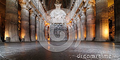 India, Ajanta Buddhist cave Stock Photo