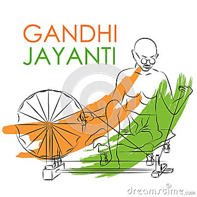 India background with Nation Hero and Freedom Fighter Mahatma Gandhi for Gandhi Jayanti Vector Illustration