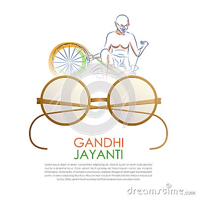 India background with Nation Hero and Freedom Fighter Mahatma Gandhi for Gandhi Jayanti Vector Illustration