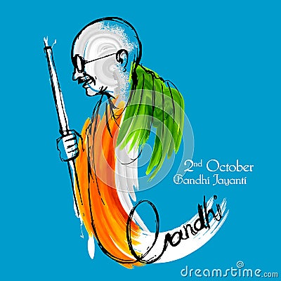 India background for 2nd October Gandhi Jayanti Birthday Celebration of Mahatma Gandhi Vector Illustration