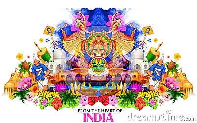 India background showing its culture and diversity Vector Illustration