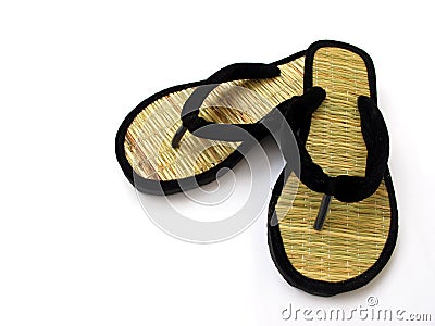 India-Bamboo Slippers Stock Photo