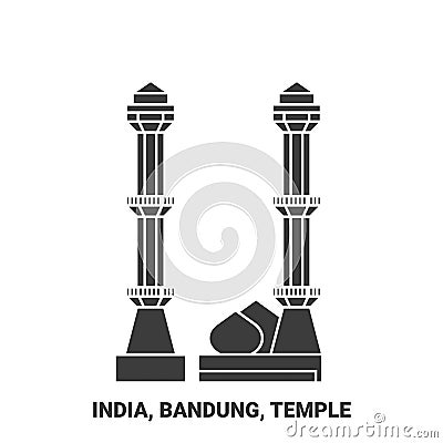 India, Bandung, Travels Landsmark travel landmark vector illustration Vector Illustration