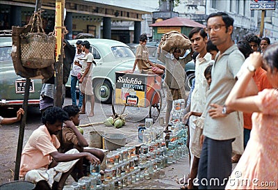 1975. India. Calcutta. Fish for sale. Editorial Stock Photo