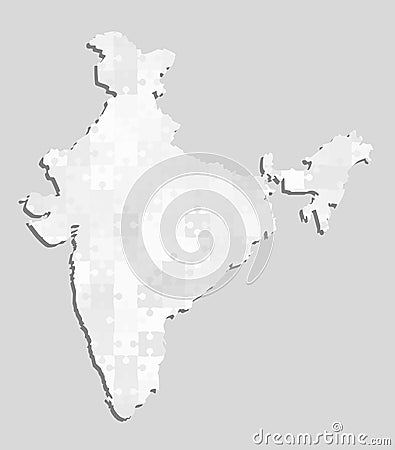 India country map with puzzle pieces vector Vector Illustration