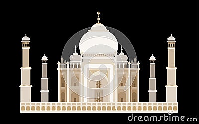 India famous temple with towers. flat style vector Vector Illustration